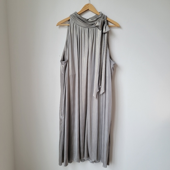 Cocktail Metallic Silver Midi Dress - Picture 10 of 14